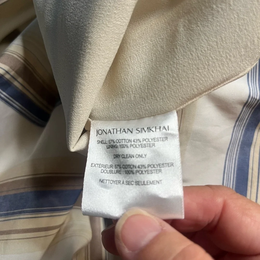 NWT Jonathan Simkhai- Marge Stripe Heavy Cotton Midi Dress. Size 4 - Picture 7 of 12